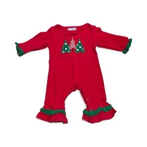 Three Sisters Festive Red and Green Holiday Romper